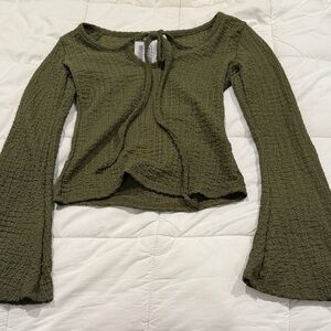 See You Monday Olive Long Sleeve Top